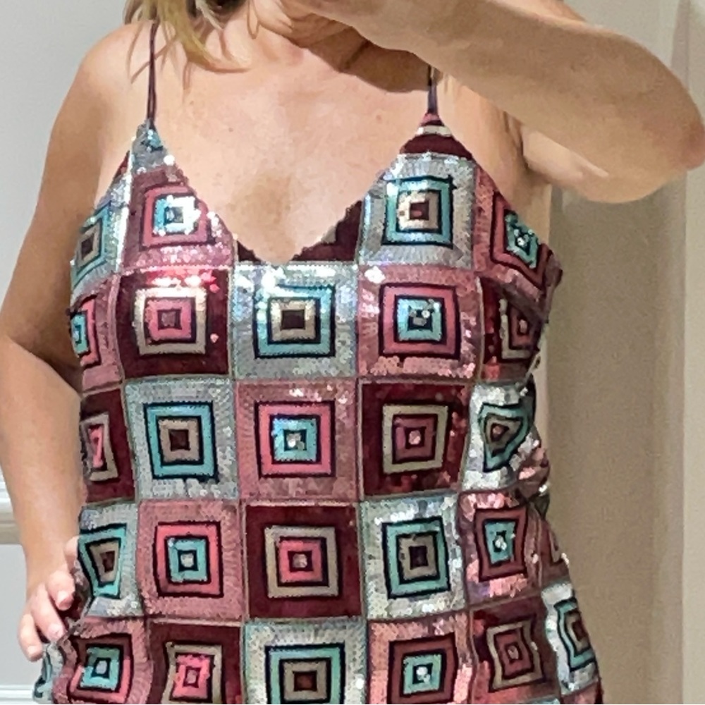 ZARA Mini Sequin Cóctel Party Dress